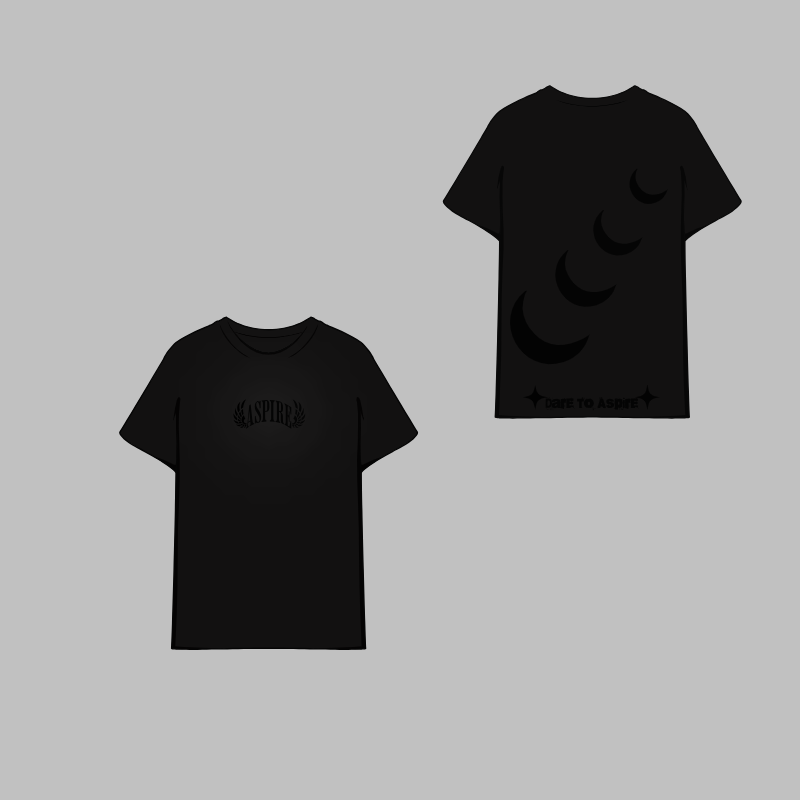 Black Aspire "4 Moons" Cropped Tee